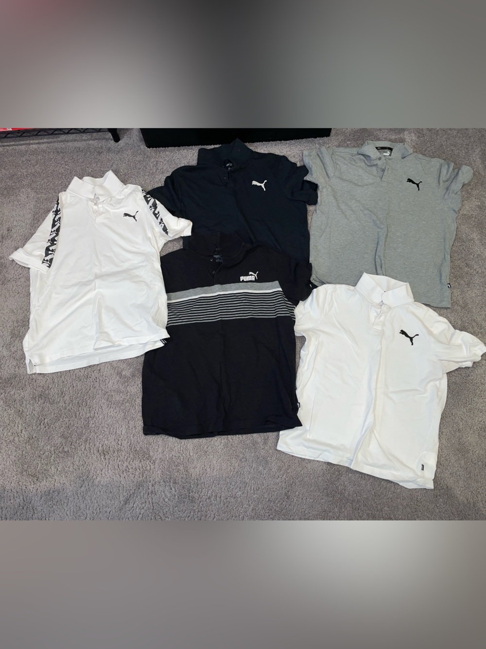 Men’s Puma 2020 Polo shirts — lot of 5 — Sizes M and L